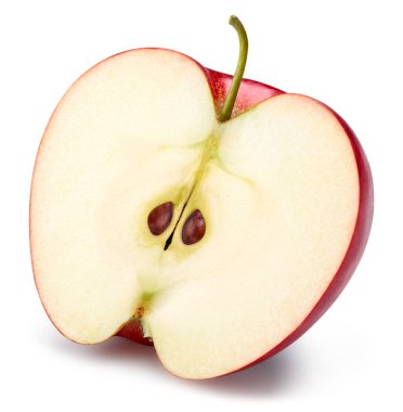 Kırmızı elma beyaz üzerine izole