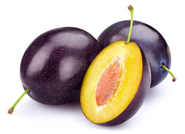 Plum isolated on white