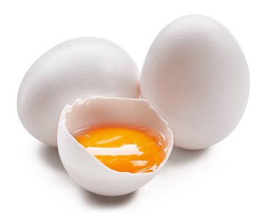 Beyaz izole yumurta ile