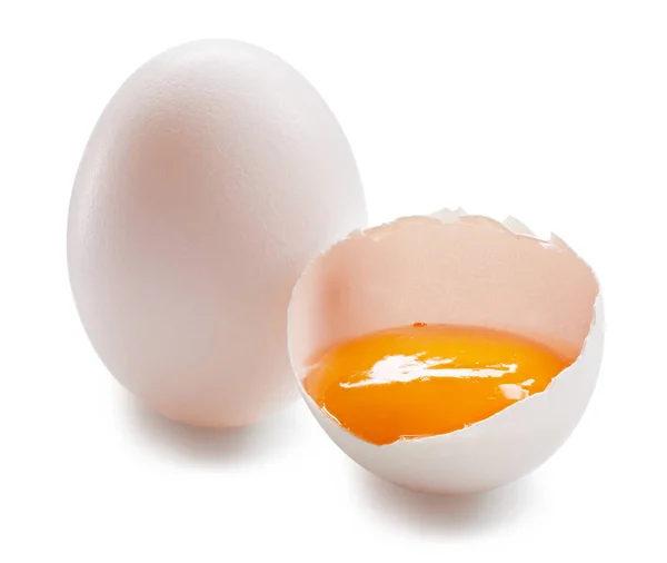与鸡蛋查出在白色 — 图库照片