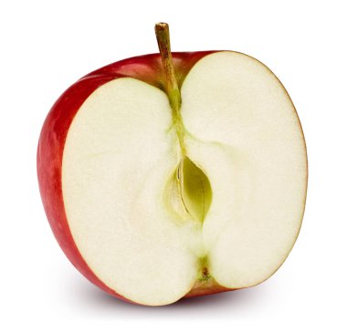 Kırmızı elma beyaz üzerine izole