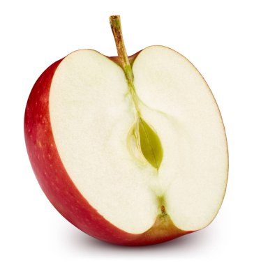 Kırmızı elma beyaz üzerine izole