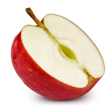 Kırmızı elma beyaz üzerine izole