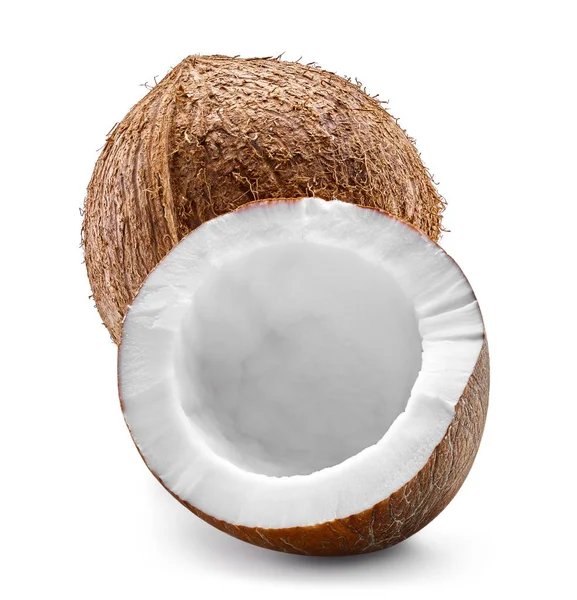 Kokosnuss isolierter Schneideweg — Stockfoto