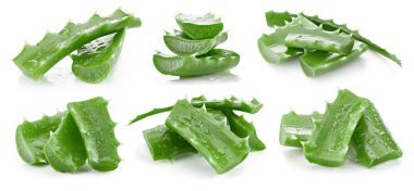 aloe vera beyaz arkaplanda izole