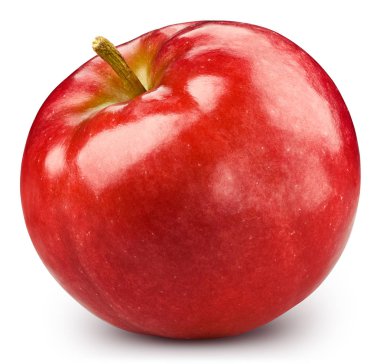 Kırmızı elma beyaz üzerine izole