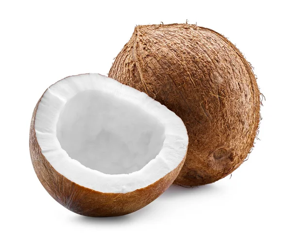 Kokosnuss isolierter Schneideweg — Stockfoto