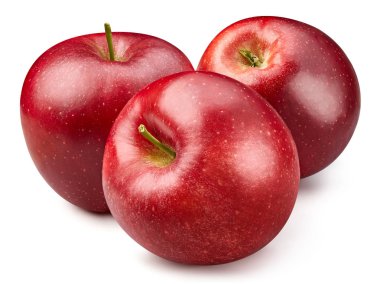 Kırmızı elma beyaz üzerine izole