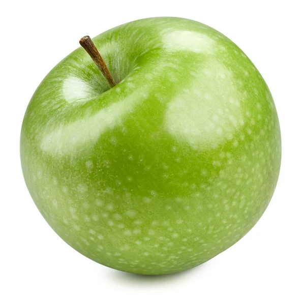 흰 바탕에 떨어져 있는 푸른 사과 — 스톡 사진