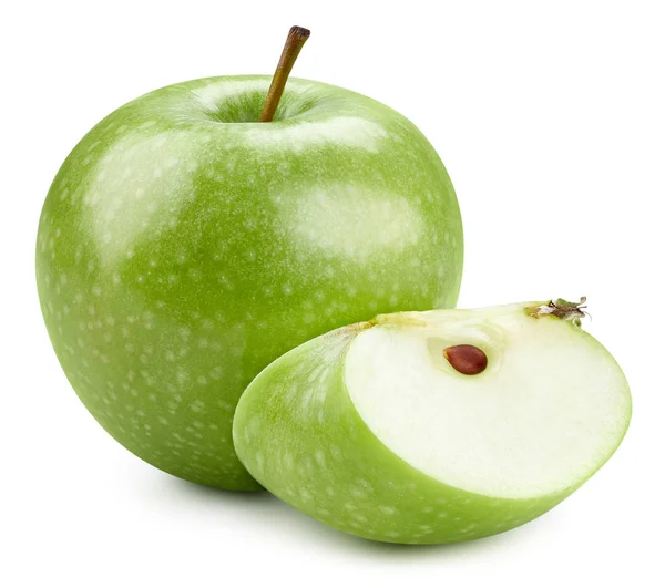 Manzanas verdes aisladas en blanco —  Fotos de Stock