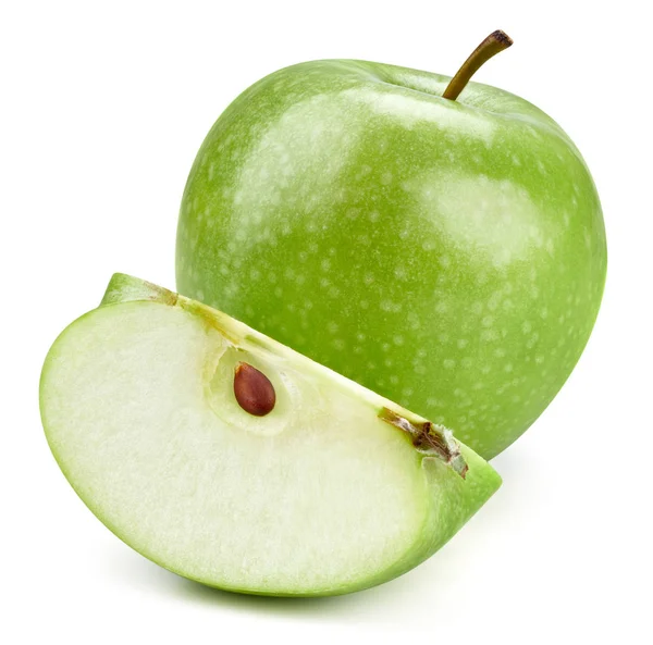 Yeşil elmalar beyaz üzerinde izole — Stok fotoğraf