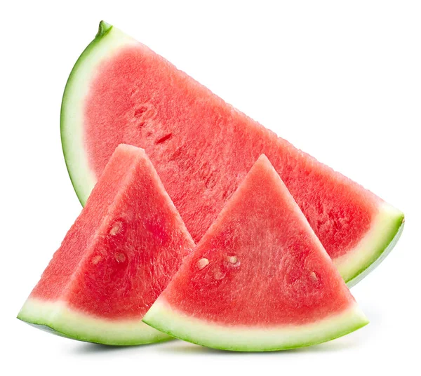 Wassermelone Scheibe isoliert Clipping Pfad — Stockfoto