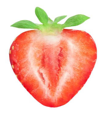 Çilek beyazda izole edilmiş