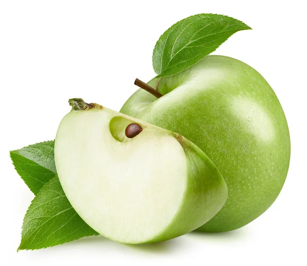 Manzana verde aislada sobre fondo blanco Imagen De Stock