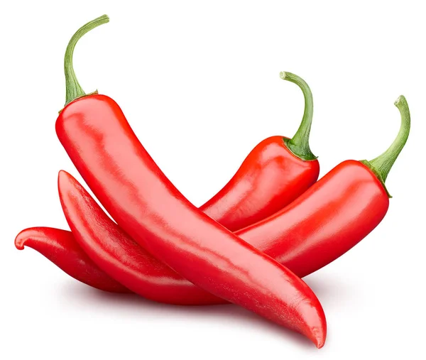 Rosso piccante naturale peperoncino percorso di ritaglio — Foto Stock