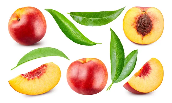 Koleksiyon şeftalisi beyaz arkaplanda izole edildi