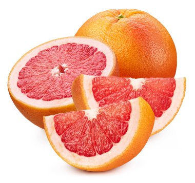 Beyaz üzerine izole edilmiş taze organik greyfurt.