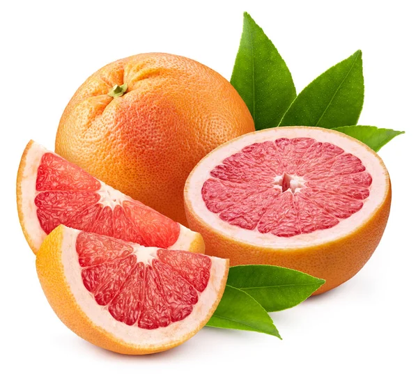 Verse biologische grapefruit geïsoleerd op witte achtergrond — Stockfoto