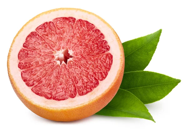 Grapefruit Plné Makro Střílet Ovoce Zdravé Složky Potravin Bílé Izolované — Stock fotografie