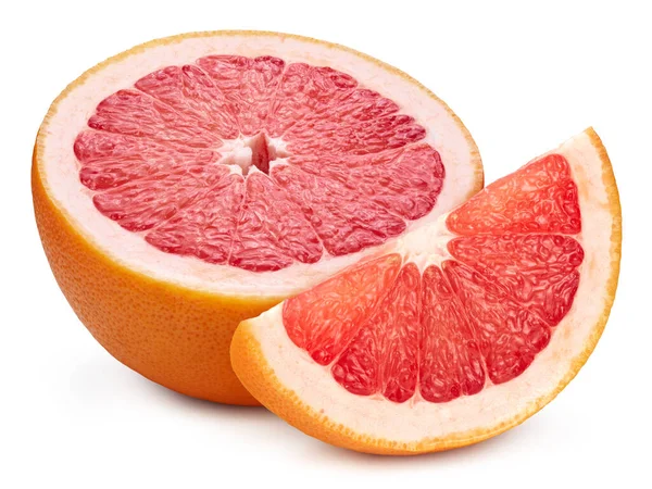 Stock image Grapefruit isolated on white background. Grapefruit citrus fruit clipping path. Grapefruit half macro studio photo