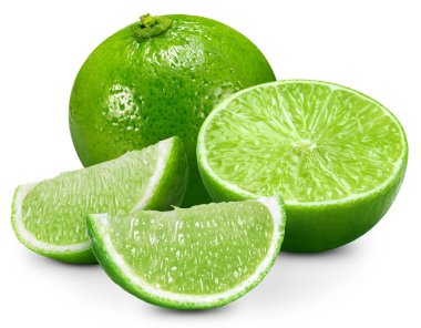 Beyaz arkaplanda izole edilmiş kırpma yolu olan kireç