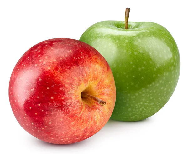 Ένα πράσινο μήλο και ένα κόκκινο μήλο — Φωτογραφία Αρχείου