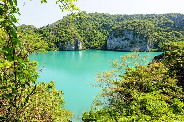 Thale Nai Oder Blaue Lagune Smaragdgrüner See Hohe Winkel Blick — Stockfoto