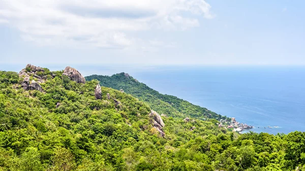 Güzel Doğa Manzara Mavi Deniz Gökyüzü Koh Tao Ada Yüksek — Stok fotoğraf