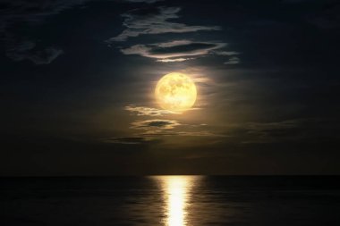 Denizin gece sahnesinde görüntüle
