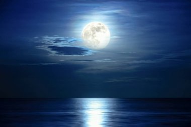 Denizin gece sahnesinde görüntüle