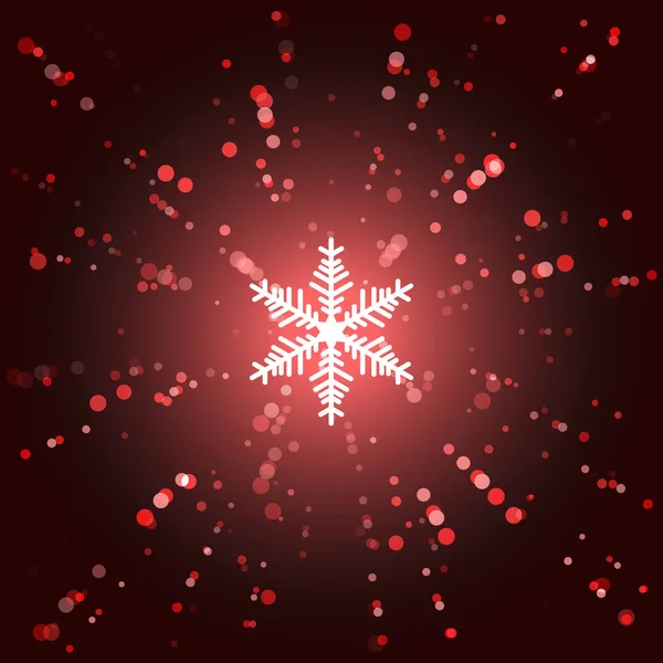 妖精の光とクリスマスの魔法の夜背景 センターで雪の結晶 紙吹雪飛び去ると輝き 流行のメリー クリスマスと新年の夜背景 ベクトル図 Eps10 — ストックベクタ