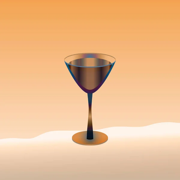 Genomskinligt Glas Med Drink Aprikos Bakgrund Vektor Illustration Ett Cocktailglas — Stock vektor