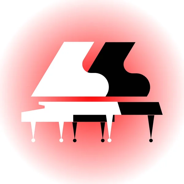 古典音乐的标志在浅红色背景 组成与两个盛大的钢琴的剪影 风格化的黑色和白色的大钢琴 总体计划 矢量平面徽标 音乐课 音乐会 音乐商店 矢量图形