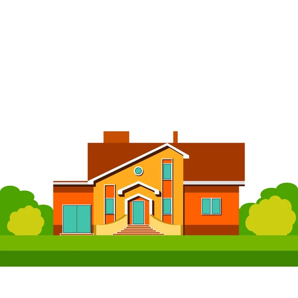 Colorata casa singola residenziale a due piani — Vettoriale Stock