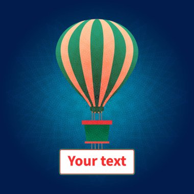 Renkli sıcak hava balonu mavi gökyüzünde uçar