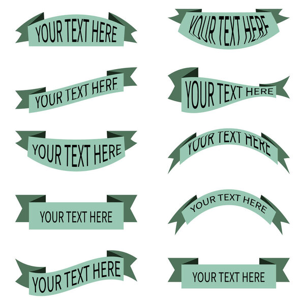 Vector set of ribbons banners with place for text