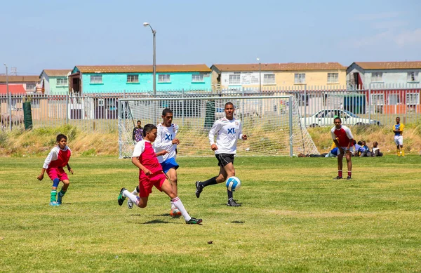 Ciudad Del Cabo Sudáfrica Diciembre 2011 Diversos Niños Jugando Fútbol — Foto de Stock