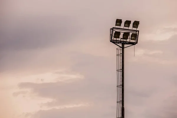 Яскраві Спортивний Стадіон Світилами Хмарно Ввечері Йоганнесбурзі Південна Африка — стокове фото