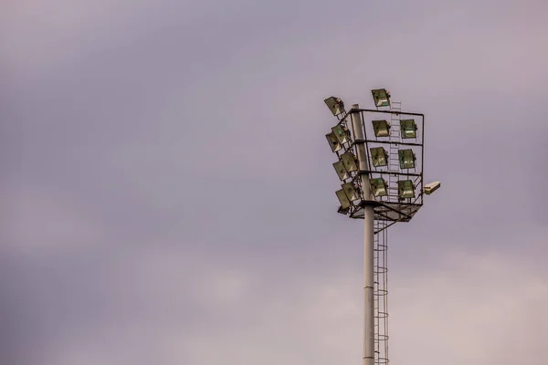 Luces Brillantes Del Estadio Deportivo Una Noche Nublada Johannesburgo Sudáfrica — Foto de Stock