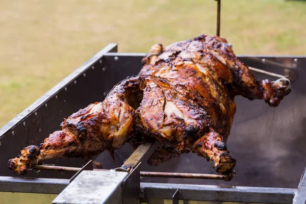 Bbq Cookout Lamb Spit Rotisserie Spit Braai Known South Africa — стоковое фото