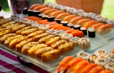 Bir gala yemeği ziyafet olay veya parti catering için taze sushi