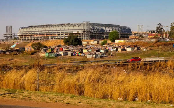 Johannesburg Afrique Sud Septembre 2011 Logements Informels Étain Devant Stade — Photo