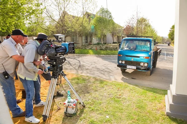 Johannesburg Zuid Afrika September 2010 Achter Schermen Een Televisie Advertentie — Stockfoto