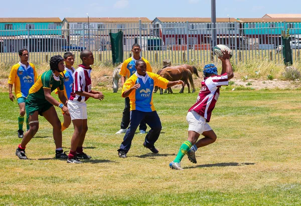 Cape Town Południowa Afryka Grudnia 2011 Zróżnicowane Dzieci Gry Rugby — Zdjęcie stockowe