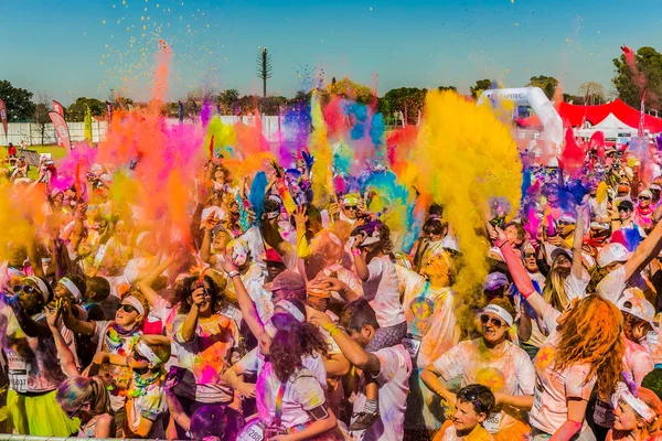 Johanneburg South Africa 2017 Young People Having Fun Color Run — Stock Photo, Image