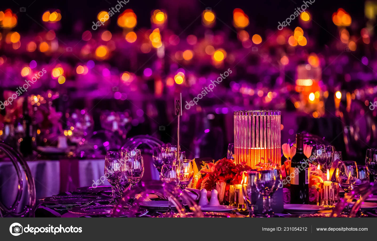 Pink Purple Christmas Decor Candles Lamps Large Party Gala Dinner