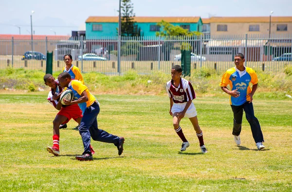 Cape Town South Africa December 2011 Diverse Children Playing Rugby — Stock Photo, Image