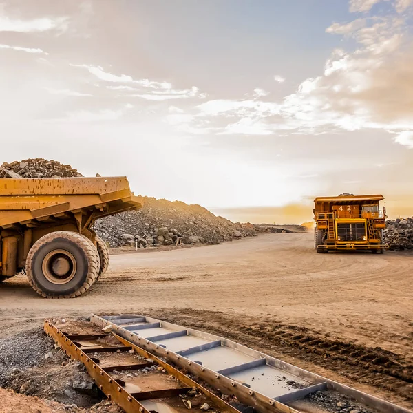 Platinum Palladium Mineração Processamento Dump Truck Para Transporte Rochas — Fotografia de Stock