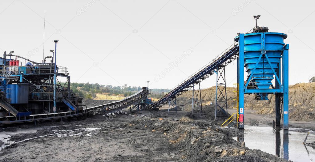 Industrial equipment used for washing and processing coal after it is mined