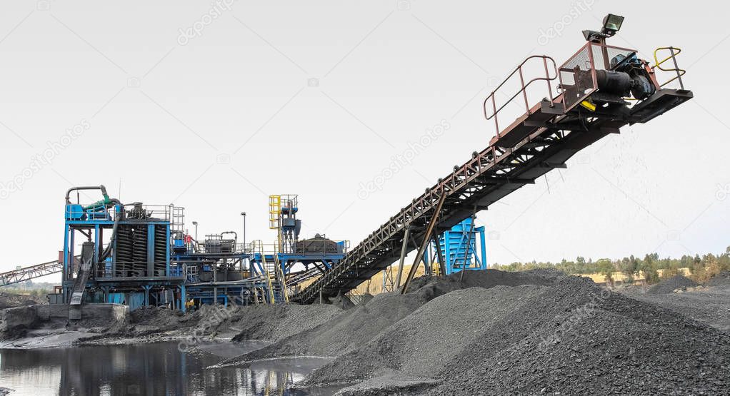 Industrial equipment used for washing and processing coal after it is mined